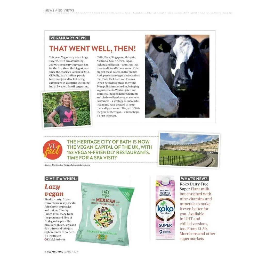 Vegan Living UK magazine March 2019 Retired Back Issue NEW